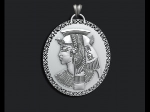 Ancient Cleopatra Queen Pendant 3D प्रिंट मॉडल