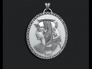 Ancient Cleopatra Queen Pendant 3D Print Model