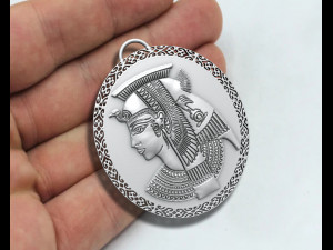 Ancient Cleopatra Queen Pendant 3D प्रिंट मॉडल