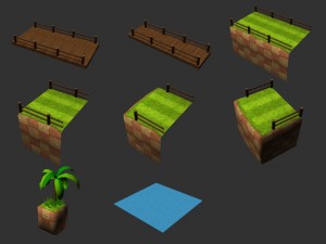 endless runner- racing game scene Model 3D