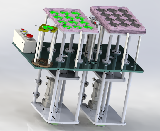 the lifting of stacking platform mechanism Modelo 3D .c4d .max .obj .3ds .fbx .stl .blend 