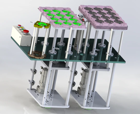 the lifting of stacking platform mechanism 3D Model .c4d .max .obj .3ds .fbx .stl .blend 