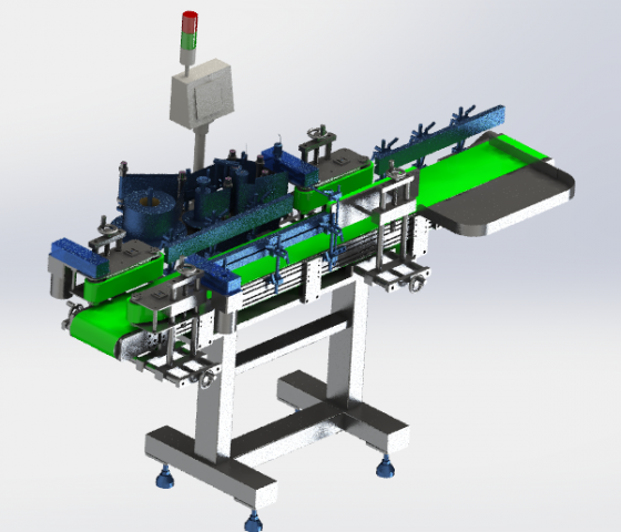 assembly line of labeling machine 3Dモデル .c4d .max .obj .3ds .fbx .stl .blend 