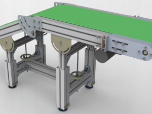 height and angle adjustable conveyor Model 3D