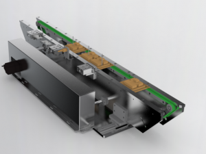 electric and manual integral width adjustable double belt assembly line 3D Модель
