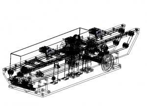 electric and manual integral width adjustable double belt assembly line 3D Модель