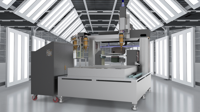 six axis cnc milling machine Model 3D .c4d .max .obj .3ds .fbx .stl .blend 