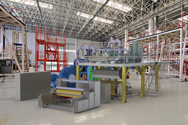 melt-blown fabric production assembly line 3D Model .c4d .max .obj .3ds .fbx .stl .blend 