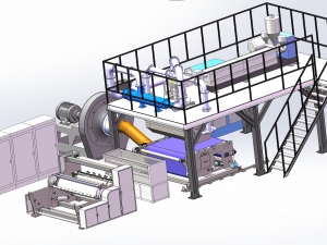 melt-blown fabric production assembly line 3D 모델