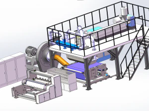melt-blown fabric production assembly line 3D Model