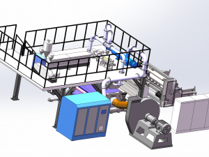 melt-blown fabric production assembly line 3D 모델