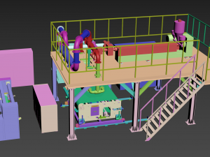 melt-blown fabric production assembly line 3D 모델