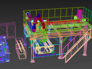 melt-blown fabric production assembly line 3D 모델