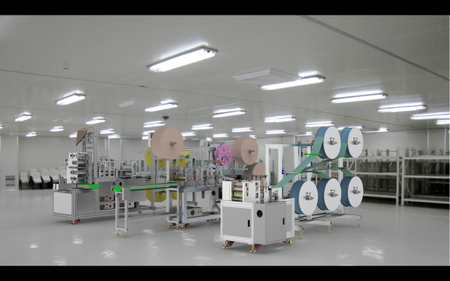 ear less semi-automatic n95 mask machine assembly 3D Model .c4d .max .obj .3ds .fbx .stl .blend 
