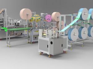 ear less semi-automatic n95 mask machine assembly 3D Model
