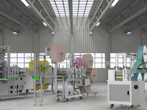 ear less semi-automatic n95 mask machine assembly 3D Model