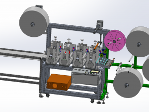 ear less semi-automatic n95 mask machine assembly 3D Model
