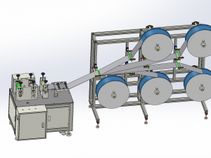 ear less semi-automatic n95 mask machine assembly 3D Model