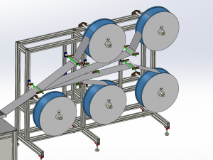 ear less semi-automatic n95 mask machine assembly 3D Model