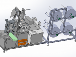 ear less semi-automatic n95 mask machine assembly 3D Model