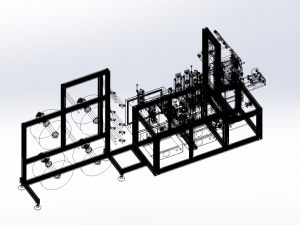 ear less semi-automatic n95 mask machine assembly 3D Model