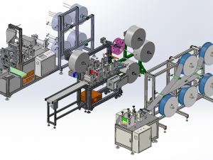 ear less semi-automatic n95 mask machine assembly 3D Model