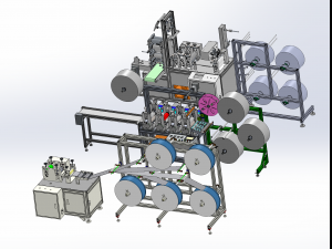 ear less semi-automatic n95 mask machine assembly 3D Model