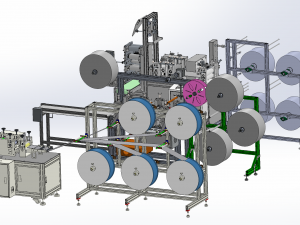 ear less semi-automatic n95 mask machine assembly 3D Model