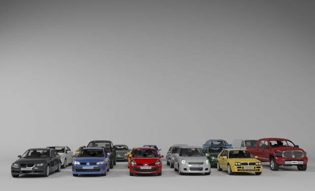 17 car assembly 3D Model .c4d .max .obj .3ds .fbx .stl .blend 