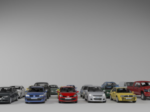 17 car assembly 3D Model