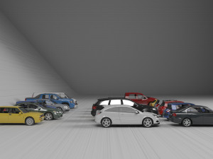 17 car assembly 3D Model