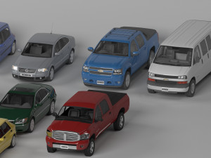 17 car assembly 3D Model