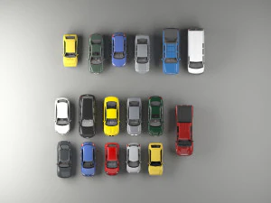 17 car assembly 3D Model