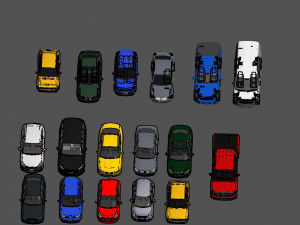 17 car assembly 3D Model