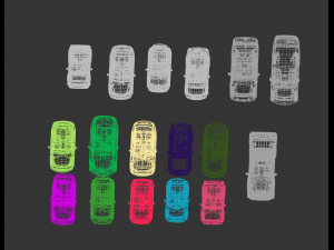 17 car assembly 3D Model