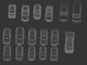 17 car assembly 3D Model