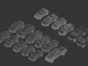 17 car assembly 3D Model