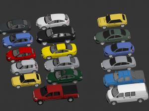 17 car assembly 3D Model