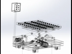 scissor lifting platform machine assembly 3D Model