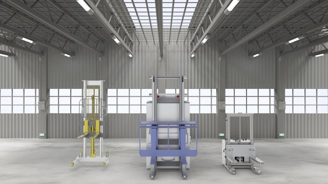 industrial forklift assembly 3D 模型 .c4d .max .obj .3ds .fbx .stl .blend 