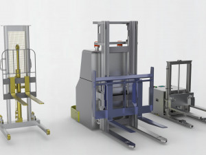 industrial forklift assembly 3D 模型