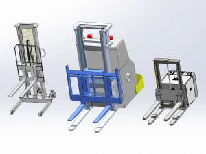 industrial forklift assembly 3D 模型