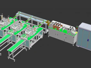 three line facemask machine 3D Model