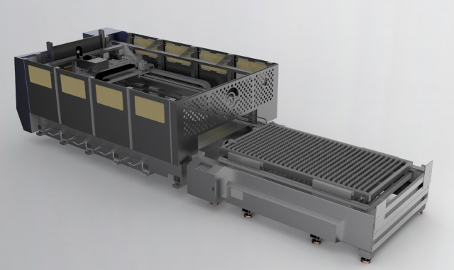 large laser cutting machine 3D Модель .c4d .max .obj .3ds .fbx .stl .blend 