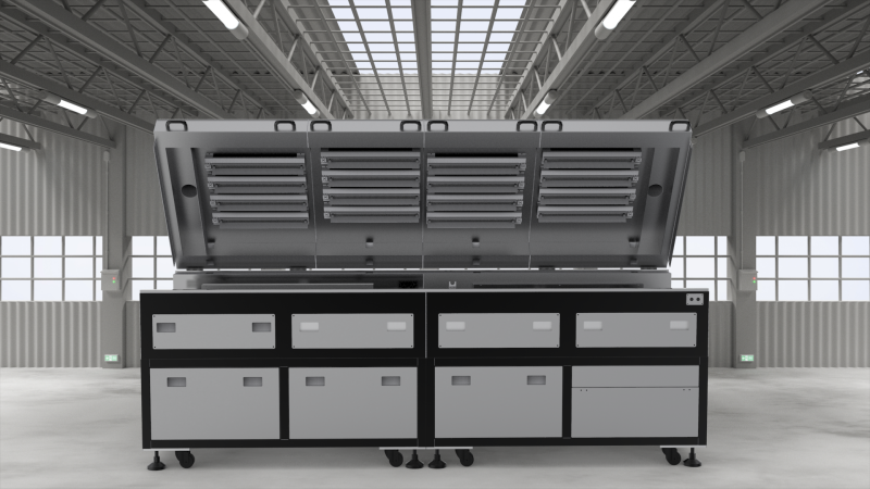 Infrared heat curing furnace 3D Model .c4d .max .obj .3ds .fbx .stl .blend 