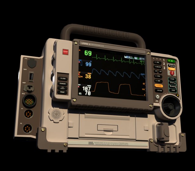 defribrillator monitor 3D Model .c4d .max .obj .3ds .fbx .stl .blend 