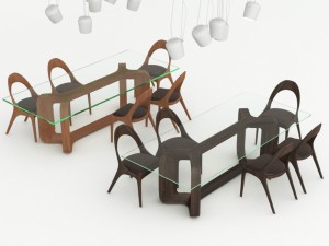 denise tablessharon chair 3D मॉडल