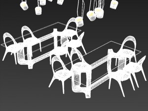 denise tablessharon chair 3D मॉडल