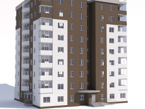 nine-storey apartment building 3D Model