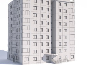 nine-storey apartment building 3D Model